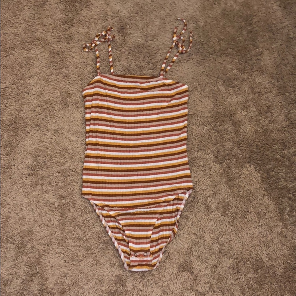 American Eagle striped bodysuit sz XS